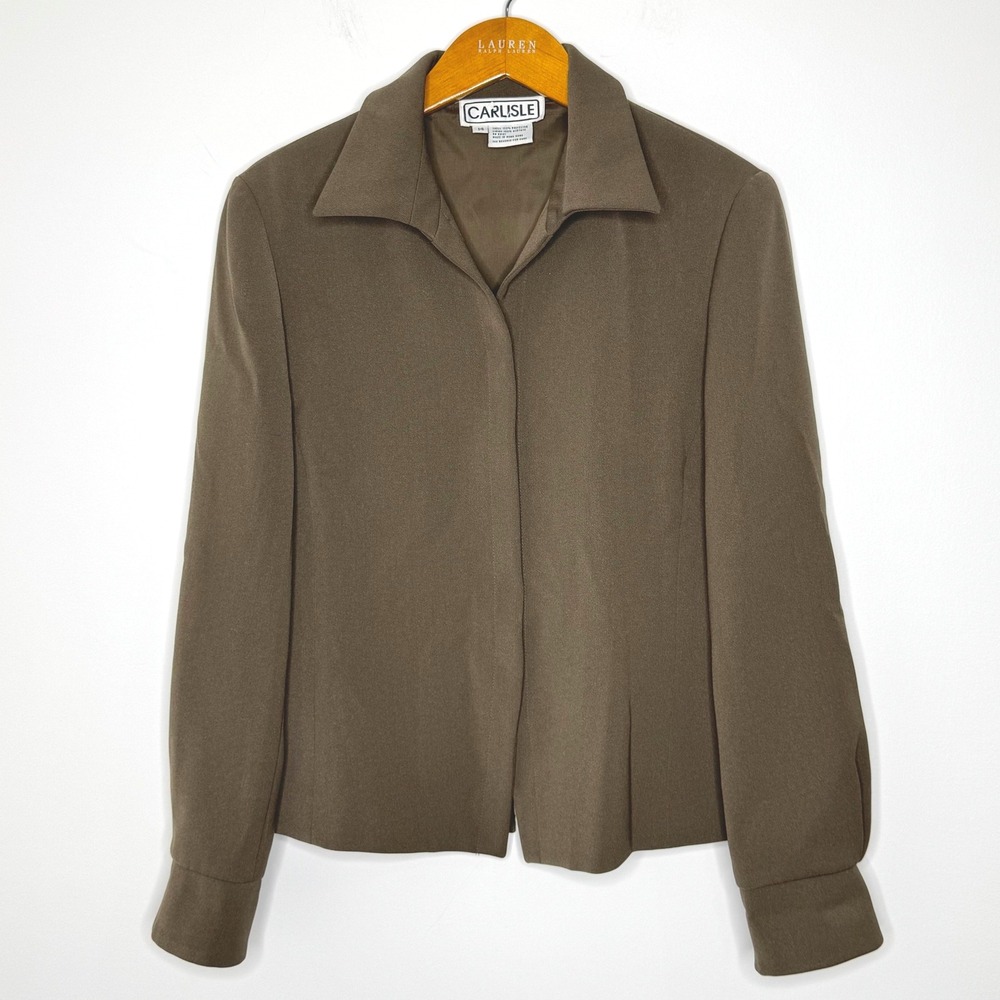 Vintage Carlisle Brown Blazer tie‎ back Size 14